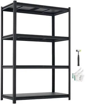 Storage Shelves, 4-Tier Adjustable, 2400 lbs Capacity, Heavy Duty Garage Storage Shelving Unit, Metal Utility Rack Shelf, for Garage Workshop Warehouse Basement, 40.55" W x 20.55" D x 60.2" H Storage Shelves, 4-Tier Adjustable, 2400 lbs Capacity, Heavy Duty Garage Storage Shelving Unit, Metal Utility Rack Shelf, for Garage Workshop Warehouse Basement, 40.55" W x 20.55" D x 60.2" H