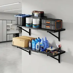 2-Pack 1x3ft Heavy Duty Garage Wall Shelving, Perforated Metal Garage Shelving Wall Mounted, 700 lbs Capacity, Garage Organization System for Tools, Bins & Space Saving 2-Pack 1x3ft Heavy Duty Garage Wall Shelving, Perforated Metal Garage Shelving Wall Mounted, 700 lbs Capacity, Garage Organization System for Tools, Bins & Space Saving