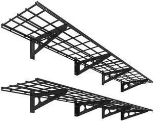 12-inch-by-72-inch Wall Shelf Garage Storage Rack Wall Mounted Floating Shelves,1x6ft,Black, 2-Pack, Classic Series 12-inch-by-72-inch Wall Shelf Garage Storage Rack Wall Mounted Floating Shelves,1x6ft,Black, 2-Pack, Classic Series