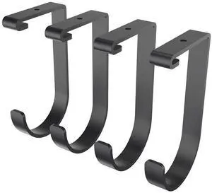 4 Pack Add-On Storage Flat Hooks, Black 4 Pack Add-On Storage Flat Hooks, Black