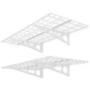 2 Pack 2x4ft Garage Shelving, Wall Shelf Garage Storage Rack, 24-inch-by-48-inch, White, Classic Series 2 Pack 2x4ft Garage Shelving, Wall Shelf Garage Storage Rack, 24-inch-by-48-inch, White, Classic Series