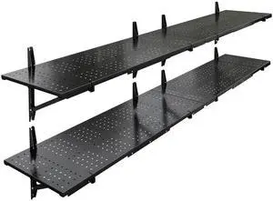 2-Pack 1x6ft Garage Shelving 14-inch-by-68-inch Perforated Wall Shelf, Heavy Duty Garage Storage Rack with 1400 lbs Load Capacity, Wall Mounted Organization System for Tools, Heavy Bins 2-Pack 1x6ft Garage Shelving 14-inch-by-68-inch Perforated Wall Shelf, Heavy Duty Garage Storage Rack with 1400 lbs Load Capacity, Wall Mounted Organization System for Tools, Heavy Bins