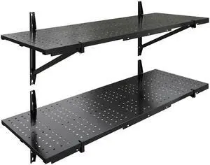 2-Pack 1x3ft Garage Shelving 14-inch-by-34-inch Perforated Wall Shelf, Heavy Duty Garage Storage Rack with 700 lbs Load Capacity, Wall Mounted Organization System for Tools, Heavy Bins 2-Pack 1x3ft Garage Shelving 14-inch-by-34-inch Perforated Wall Shelf, Heavy Duty Garage Storage Rack with 700 lbs Load Capacity, Wall Mounted Organization System for Tools, Heavy Bins