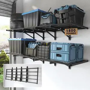 Fold-Down 2x6ft Garage Wall Shelving, 2-Pack Heavy Duty Folding Garage Shelving Wall Mounted, 1800 lbs Capacity, Storage for Power Tools, Garden Supplies & Seasonal Storage, Lite Series Fold-Down 2x6ft Garage Wall Shelving, 2-Pack Heavy Duty Folding Garage Shelving Wall Mounted, 1800 lbs Capacity, Storage for Power Tools, Garden Supplies & Seasonal Storage, Lite Series