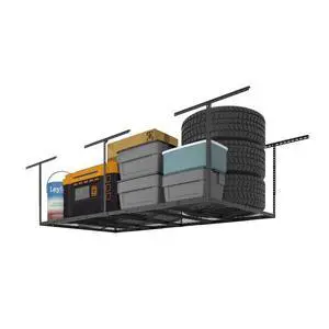 Pro 4x8 Overhead Garage Storage Rack,Adjustable Storage Organization System, Heavy Duty Metal Ceiling Storage Racks, 800lbs Weight Capacity, Black, Pro Series Pro 4x8 Overhead Garage Storage Rack,Adjustable Storage Organization System, Heavy Duty Metal Ceiling Storage Racks, 800lbs Weight Capacity, Black, Pro Series