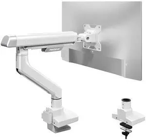 Single Monitor Arm, Premium Aluminum Monitor Desk Mount Fits Screen up to 39 Inches, Fully Adjustable Monitor Stand with C-Clamp & Grommet Base, Holds 6.61 to 26.46 lbs, White Single Monitor Arm, Premium Aluminum Monitor Desk Mount Fits Screen up to 39 Inches, Fully Adjustable Monitor Stand with C-Clamp & Grommet Base, Holds 6.61 to 26.46 lbs, White