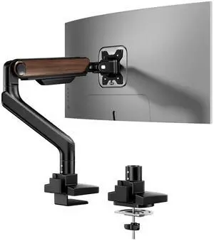 Ultrawide Monitor Arm, Monitor Stand for 17 to 49 inch Screens Holds up to 44 Lbs, Adjustable Gas Spring Arm with C Clamp & Grommet Base for Gaming Office, 75/100 VESA Mount, Wood Grain Ultrawide Monitor Arm, Monitor Stand for 17 to 49 inch Screens Holds up to 44 Lbs, Adjustable Gas Spring Arm with C Clamp & Grommet Base for Gaming Office, 75/100 VESA Mount, Wood Grain