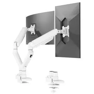 Monitor Stand, Heavy Duty Dual Monitor Arm for Ultrawide Screen up to 39" and 44 Lbs, Adjustable Gas Spring Arm with C Clamp & Grommet Base for Gaming Office, 75/100 VESA Mount, White Monitor Stand, Heavy Duty Dual Monitor Arm for Ultrawide Screen up to 39" and 44 Lbs, Adjustable Gas Spring Arm with C Clamp & Grommet Base for Gaming Office, 75/100 VESA Mount, White