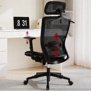 Big and Tall Executive Office Chair Height Adjustable Mesh Computer Chair with Adjustable Headrest Armrest and Lumbar Support,360°Swivel Gaming Chair for Home Office Using Black Big and Tall Executive Office Chair Height Adjustable Mesh Computer Chair with Adjustable Headrest Armrest and Lumbar Support,360°Swivel Gaming Chair for Home Office Using Black