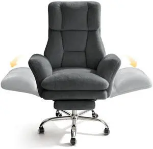 Big and Tall Office Chair, Cloud Plush Swivel Desk Chair with 6-Level Adjustable Armrests, Home Ergonomic Executive Office Chair for Work, Gaming, Gray Big and Tall Office Chair, Cloud Plush Swivel Desk Chair with 6-Level Adjustable Armrests, Home Ergonomic Executive Office Chair for Work, Gaming, Gray