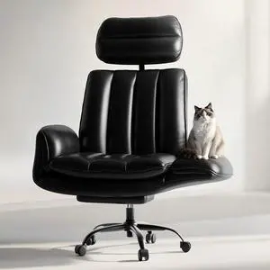 Criss Cross Office Chair with Armrests & Wheels, Comfy Big and Tall Chair, Ergonomic Executive Gaming Computer Chairs with Foot Rest, PU Leather Wide Seat Reclining Desk Chair, Black Criss Cross Office Chair with Armrests & Wheels, Comfy Big and Tall Chair, Ergonomic Executive Gaming Computer Chairs with Foot Rest, PU Leather Wide Seat Reclining Desk Chair, Black