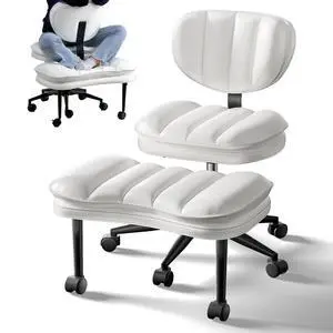 Cross Legged Office Chair, Ergonomic Cloud Criss Cross Desk Chair, Meditation Chair with Wheels, Height Adjustable Seat for ADHD, Wide Kneeling Chair with Back Support Cross Legged Office Chair, Ergonomic Cloud Criss Cross Desk Chair, Meditation Chair with Wheels, Height Adjustable Seat for ADHD, Wide Kneeling Chair with Back Support