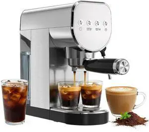 Coffee Maker, 20 Bar Espresso Machine with Milk Frother & Cold Brew,Compact Coffee Latte Machine for Home, 1250W, Steel Design Coffee Maker, 20 Bar Espresso Machine with Milk Frother & Cold Brew,Compact Coffee Latte Machine for Home, 1250W, Steel Design