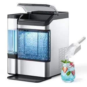 Nugget Ice Maker Countertop, Ice Machine with 0.8 Gal Water Tank 8-10 Mins Fast Ice Making for Home, Camping, Kitchen Nugget Ice Maker Countertop, Ice Machine with 0.8 Gal Water Tank 8-10 Mins Fast Ice Making for Home, Camping, Kitchen