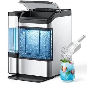 Nugget Ice Maker Countertop, Ice Machine with 0.8 Gal Water Tank 8-10 Mins Fast Ice Making for Home, Camping, Kitchen Nugget Ice Maker Countertop, Ice Machine with 0.8 Gal Water Tank 8-10 Mins Fast Ice Making for Home, Camping, Kitchen