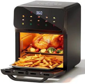 10QT Air Fryer, Convection Oven With 10 Preset Cooking Mode, Bake, Roast, Reheat, Broiler, Dehydrate, Toaster Baker, 85% Oil-Less, Visible Window and LED Digital Color Display 10QT Air Fryer, Convection Oven With 10 Preset Cooking Mode, Bake, Roast, Reheat, Broiler, Dehydrate, Toaster Baker, 85% Oil-Less, Visible Window and LED Digital Color Display
