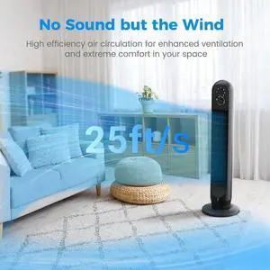 Tower Fan,31" Oscillating Standing Fan for Home,TASKBAY Floor Fan with 360°Dual Knob Control,3 Speed,Timer Bladeless Fan for Bedroom Office,Black Tower Fan,31" Oscillating Standing Fan for Home,TASKBAY Floor Fan with 360°Dual Knob Control,3 Speed,Timer Bladeless Fan for Bedroom Office,Black