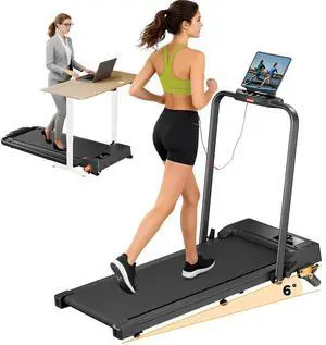 Folding Treadmill with Incline, 2 in 1 Portable Walking Pad with Handle Bar for Home and Office, 2.5 HP Quiet Walking Jogging Running Machine with Remote Control, LED Display Folding Treadmill with Incline, 2 in 1 Portable Walking Pad with Handle Bar for Home and Office, 2.5 HP Quiet Walking Jogging Running Machine with Remote Control, LED Display