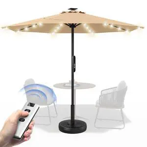 9 FT Motorized Patio Umbrella with Remote, Outdoor Patio Umbrella with Solar Lights, Umbrella Outdoor Patio for Deck, Lawn Garden, Home, Outdoor Activities 9 FT Motorized Patio Umbrella with Remote, Outdoor Patio Umbrella with Solar Lights, Umbrella Outdoor Patio for Deck, Lawn Garden, Home, Outdoor Activities