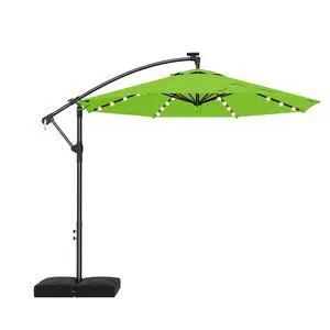 10ft Cantilever Hanging Outdoor Umbrella (Includes Base), 360-Degree Rotation Patio Umbrella for Backyard, Deck, Poolside and Garden, Green 10ft Cantilever Hanging Outdoor Umbrella (Includes Base), 360-Degree Rotation Patio Umbrella for Backyard, Deck, Poolside and Garden, Green