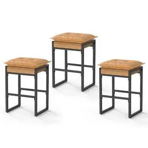 Bar Stools, Counter Height Bar Stools, Faux Leather Stitched Bar Stools, Modern Counter Stools for Kitchen Bar Dining Room, Brown Bar Stools, Counter Height Bar Stools, Faux Leather Stitched Bar Stools, Modern Counter Stools for Kitchen Bar Dining Room, Brown