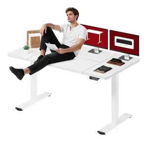 Dual Motor Electric Standing Desk 71 x 32 Inches, Height Adjustable Sit Stand Desk with Large Splice Board for Home Office, Computer Workstation, Study & Gaming, White Frame/White Top Dual Motor Electric Standing Desk 71 x 32 Inches, Height Adjustable Sit Stand Desk with Large Splice Board for Home Office, Computer Workstation, Study & Gaming, White Frame/White Top