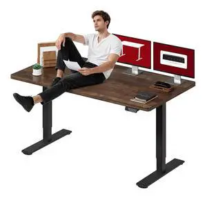 Dual Motor Electric Standing Desk 71 x 32 Inches, Height Adjustable Sit Stand Desk with Large Splice Board for Home Office, Computer Workstation, Study & Gaming, Black Frame/Black Walnut Top Dual Motor Electric Standing Desk 71 x 32 Inches, Height Adjustable Sit Stand Desk with Large Splice Board for Home Office, Computer Workstation, Study & Gaming, Black Frame/Black Walnut Top