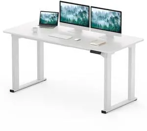 4-Leg Standing Desk, Electric Height Adjustable Desk with Memory Presets for Home Office, Stand up Desk Computer Workstation, 63x28 Inches White 4-Leg Standing Desk, Electric Height Adjustable Desk with Memory Presets for Home Office, Stand up Desk Computer Workstation, 63x28 Inches White