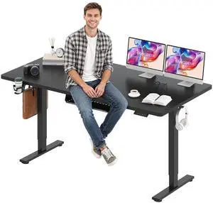 Electric Standing Desk 71 x 32 Inches, Height Adjustable Sit Stand with Large Splice Board Desktop for Home Office, Computer WorkstationsMemory Ergonomic Computer Desk, Black Frame/Black Top Electric Standing Desk 71 x 32 Inches, Height Adjustable Sit Stand with Large Splice Board Desktop for Home Office, Computer WorkstationsMemory Ergonomic Computer Desk, Black Frame/Black Top