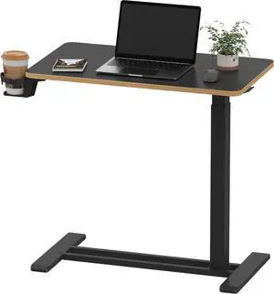 Medical Adjustable Overbed Bedside Table with Hidden Casters, Pneumatic Mobile Laptop Computer Standing Desk Cart with Tray, Hospital and Home Use(27.6" W x 15.7" D, Black) Medical Adjustable Overbed Bedside Table with Hidden Casters, Pneumatic Mobile Laptop Computer Standing Desk Cart with Tray, Hospital and Home Use(27.6" W x 15.7" D, Black)