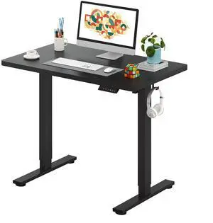 One-Piece Electric Standing Desk, Seamless 40 x 24'' Ergonomic Height Adjustable Sit Stand Desk with Memory Presets for Home Office Computer Workstation, Black Frame/Black Top One-Piece Electric Standing Desk, Seamless 40 x 24'' Ergonomic Height Adjustable Sit Stand Desk with Memory Presets for Home Office Computer Workstation, Black Frame/Black Top