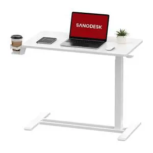 Mobile Standing Desk with Hidden Wheels,Pneumatic Laptop Desk Rolling Computer Cart Movable Height Adjustable Small Sit Stand Desk for Home Office(27.6" W x 15.7" D, White) Mobile Standing Desk with Hidden Wheels,Pneumatic Laptop Desk Rolling Computer Cart Movable Height Adjustable Small Sit Stand Desk for Home Office(27.6" W x 15.7" D, White)