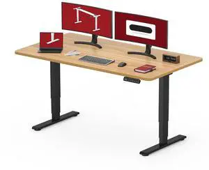 48" Electric Standing Desk,One-piece Dual Motor Height Adjustable Desk, Stable and Durable 3-Stage Stand up Desk for Home Office (Black Frame/48 x 30 Inch Maple top) 48" Electric Standing Desk,One-piece Dual Motor Height Adjustable Desk, Stable and Durable 3-Stage Stand up Desk for Home Office (Black Frame/48 x 30 Inch Maple top)