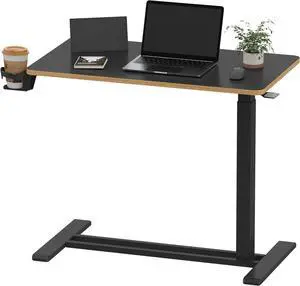 Medical Adjustable Overbed Bedside Table with Hidden Casters, Pneumatic Mobile Laptop Computer Standing Desk Cart with Tray, Hospital and Home Use(31.5" W x 17.7" D, Black) Medical Adjustable Overbed Bedside Table with Hidden Casters, Pneumatic Mobile Laptop Computer Standing Desk Cart with Tray, Hospital and Home Use(31.5" W x 17.7" D, Black)