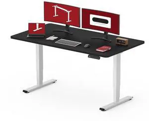 48" Electric Standing Desk,One-Piece Dual Motor Height Adjustable Desk, Stable and Durable 3-Stage Stand up Desk for Home Office (White Frame/48 x 30 Inch Black top) 48" Electric Standing Desk,One-Piece Dual Motor Height Adjustable Desk, Stable and Durable 3-Stage Stand up Desk for Home Office (White Frame/48 x 30 Inch Black top)