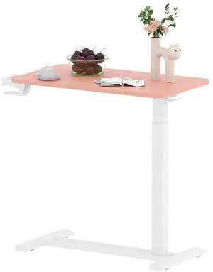 Mobile Standing Desk with Hidden Wheels,Pneumatic Laptop Desk Rolling Computer Cart Movable Height Adjustable Small Sit Stand Desk for Home Office(27.6" W x 15.7" D, Pink) Mobile Standing Desk with Hidden Wheels,Pneumatic Laptop Desk Rolling Computer Cart Movable Height Adjustable Small Sit Stand Desk for Home Office(27.6" W x 15.7" D, Pink)