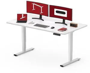 48" Electric Standing Desk,One-Piece Dual Motor Height Adjustable Desk, Stable and Durable 3-Stage Stand up Desk for Home Office (White Frame/48 x 30 Inch White top) 48" Electric Standing Desk,One-Piece Dual Motor Height Adjustable Desk, Stable and Durable 3-Stage Stand up Desk for Home Office (White Frame/48 x 30 Inch White top)