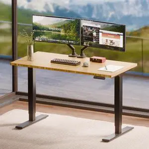 Solid Bamboo 3-Stage Dual Motor Standing Desk 48×24 One-Piece Top, Holds 220 lbs, Spacious Ergonomic Sit Stand Desk with Memory Presets for Home Office, Black Frame/Natural Bamboo Solid Bamboo 3-Stage Dual Motor Standing Desk 48×24 One-Piece Top, Holds 220 lbs, Spacious Ergonomic Sit Stand Desk with Memory Presets for Home Office, Black Frame/Natural Bamboo