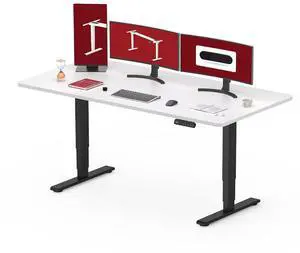 55" Electric Standing Desk,One-piece Dual Motor Height Adjustable Desk, Stable and Durable 3-Stage Stand up Desk for Home Office (Black Frame/55 x 28 Inch White top) 55" Electric Standing Desk,One-piece Dual Motor Height Adjustable Desk, Stable and Durable 3-Stage Stand up Desk for Home Office (Black Frame/55 x 28 Inch White top)