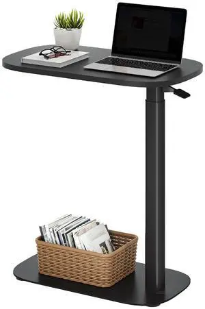 Adjustable Overbed Bedside Table Pneumatic Adjustable Height Laptop Computer Standing Desk Cart with Tray, Hospital and Home Use(23.6" W x 13.8" D,Black) Adjustable Overbed Bedside Table Pneumatic Adjustable Height Laptop Computer Standing Desk Cart with Tray, Hospital and Home Use(23.6" W x 13.8" D,Black)
