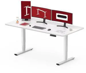 55" Electric Standing Desk,One-Piece Dual Motor Height Adjustable Desk, Stable and Durable 3-Stage Stand up for Home Office (White Frame/55 x 28 Inch White top) 55" Electric Standing Desk,One-Piece Dual Motor Height Adjustable Desk, Stable and Durable 3-Stage Stand up for Home Office (White Frame/55 x 28 Inch White top)