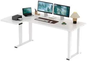 4-Leg L Shaped Standing Desk, Electric Height Adjustable Desk with Memory Presets for Home Office, Stand up Desk Computer Workstation, 78x43 Inches White 4-Leg L Shaped Standing Desk, Electric Height Adjustable Desk with Memory Presets for Home Office, Stand up Desk Computer Workstation, 78x43 Inches White