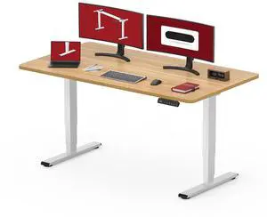 48" Electric Standing DeskOne-Piece Dual Motor Height Adjustable Desk, Stable and Durable 3-Stage Stand up Desk for Home Office (White Frame/48 x 30 Inch Maple top) 48" Electric Standing DeskOne-Piece Dual Motor Height Adjustable Desk, Stable and Durable 3-Stage Stand up Desk for Home Office (White Frame/48 x 30 Inch Maple top)