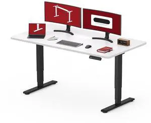 48" Electric Standing Desk,One-piece Dual Motor Height Adjustable Desk, Stable and Durable 3-Stage Stand up Desk for Home Office (Black Frame/48 x 30 Inch White top) 48" Electric Standing Desk,One-piece Dual Motor Height Adjustable Desk, Stable and Durable 3-Stage Stand up Desk for Home Office (Black Frame/48 x 30 Inch White top)