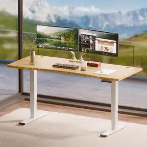 Solid Bamboo 3-Stage Dual Motor Standing Desk 72×30 One-Piece Top, Holds 220 lbs, Spacious Ergonomic Sit Stand Desk with Memory Presets for Home Office, White Frame/Natural Curved Bamboo Solid Bamboo 3-Stage Dual Motor Standing Desk 72×30 One-Piece Top, Holds 220 lbs, Spacious Ergonomic Sit Stand Desk with Memory Presets for Home Office, White Frame/Natural Curved Bamboo