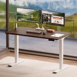 Solid Bamboo 3-Stage Dual Motor Standing Desk 48×24 One-Piece Top, Holds 220 lbs, Spacious Ergonomic Sit Stand Desk with Memory Presets for Home Office, White Frame/Walnut Bamboo Solid Bamboo 3-Stage Dual Motor Standing Desk 48×24 One-Piece Top, Holds 220 lbs, Spacious Ergonomic Sit Stand Desk with Memory Presets for Home Office, White Frame/Walnut Bamboo