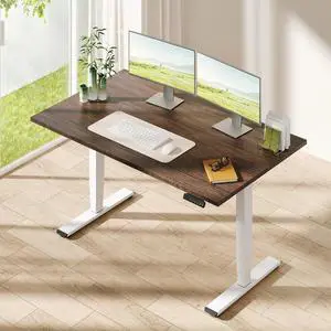 Solid Bamboo 3-Stage Dual Motor Standing Desk 60×30 One-Piece Top, Holds 220 lbs, Spacious Ergonomic Sit Stand Desk with Memory Presets for Home Office, White Frame/Walnut Bamboo Solid Bamboo 3-Stage Dual Motor Standing Desk 60×30 One-Piece Top, Holds 220 lbs, Spacious Ergonomic Sit Stand Desk with Memory Presets for Home Office, White Frame/Walnut Bamboo