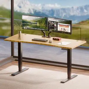 Solid Bamboo 3-Stage Dual Motor Standing Desk 72×30 One-Piece Top, Holds 220 lbs, Spacious Ergonomic Sit Stand Desk with Memory Presets for Home Office, Black Frame/Natural Curved Bamboo Solid Bamboo 3-Stage Dual Motor Standing Desk 72×30 One-Piece Top, Holds 220 lbs, Spacious Ergonomic Sit Stand Desk with Memory Presets for Home Office, Black Frame/Natural Curved Bamboo