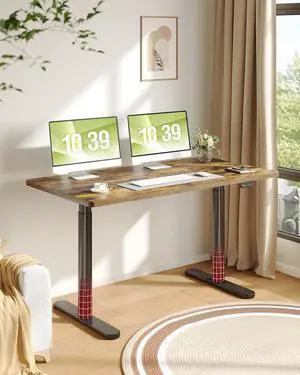 Standing Desk with Rounded-Column & One-Piece Desktop - 55"x28" Electric Adjustable Desk for Home Office, Memory Height Control, Black Frame Standing Desk with Rounded-Column & One-Piece Desktop - 55"x28" Electric Adjustable Desk for Home Office, Memory Height Control, Black Frame
