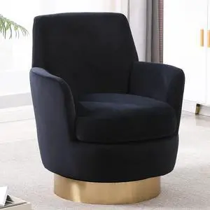 Swivel Barrel Chair,Modern Velvet Upholstered Round Swivel Accent Chairs with Tall Backrest,360 Degree Single Sofa Chair Armchair for Living Room, (Black*1PCS) Swivel Barrel Chair,Modern Velvet Upholstered Round Swivel Accent Chairs with Tall Backrest,360 Degree Single Sofa Chair Armchair for Living Room, (Black*1PCS)